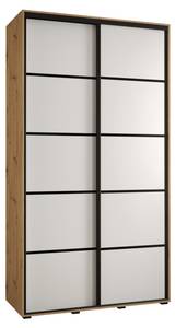 ARMOIRE À PORTES COULISSANTES DAVOS 4 Imitation chêne - Blanc - Largeur : 140 cm