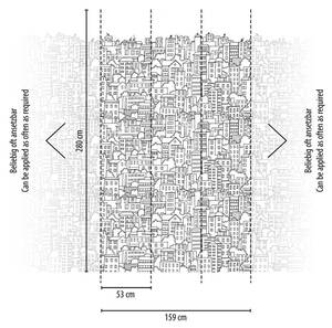Kinderzimmertapete Stadt Schwarz - Weiß - Kunststoff - Textil - 159 x 280 x 1 cm