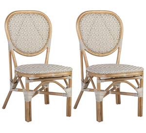 RATTANSTÜHLEN BISTRO (2er Set) Weiß - Rattan - 50 x 94 x 58 cm