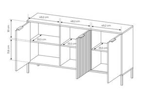 Sideboard RAVIN Schwarz - Eiche Dunkel