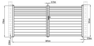 Flügeltor VIAZO Tiefe: 392 cm