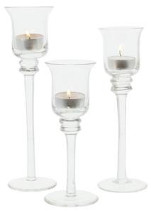 Glas-Kerzenhalter 3er Set Glas - 5 x 18 x 5 cm