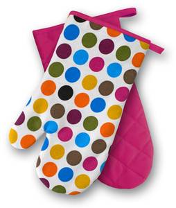 Ofenhandschuhe Polka Dots 2 Stück Pink - Textil - 17 x 1 x 29 cm
