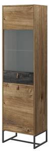 Vitrinenschrank DARK SC53 2D Beige - Holzwerkstoff - Kunststoff - 53 x 197 x 39 cm