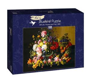 Puzzle Stillleben Blumen und Früchte Papier - 23 x 4 x 33 cm