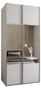 Armoire Lux 4 Argenté - Blanc - Largeur : 110 cm