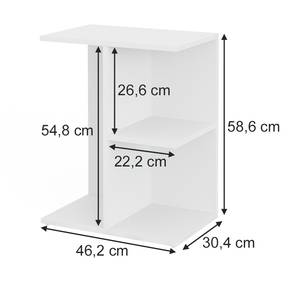 Table de chevet Eddi 40489 Blanc - Bois manufacturé - 46 x 58 x 30 cm