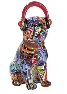 Pop Art Bulldogge Kunststoff - 13 x 30 x 21 cm