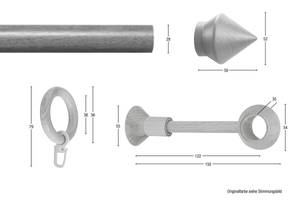 Gardinenstange Palmo 1 lfg. Braun - Breite: 250 cm