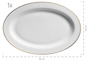 Zubehör  Professional Dining (24-tlg) Gold - Weiß - Porzellan - 24 x 1 x 36 cm