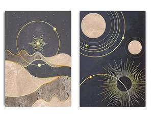 Raumgalaxie Gold Poster Set Papier - 70 x 50 x 70 cm