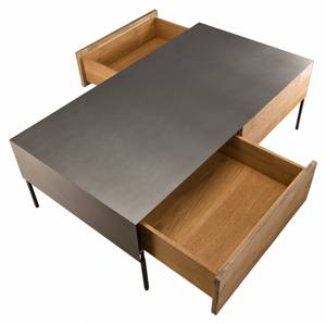 Table basse 2 tiroirs teck recyclé Marron - En partie en bois massif - 60 x 37 x 111 cm