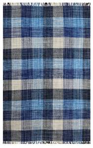 Moderner Sacramento-Teppich Blau - Polyrattan - 60 x 1 x 110 cm