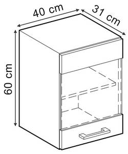 Küchenschrank Glas R-Line 30485 Hochglanz Bordeaux - Weiß