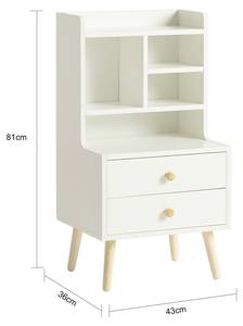 Table de Chevet Bout de Canapé FBT100-W Blanc - Bois manufacturé - 43 x 81 x 36 cm