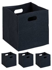 Lot de 4 panières de rangement feutre Noir