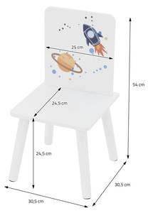 3tlg Kindersitzgruppe aus Holz Weiß - Holzwerkstoff - 71 x 50 x 48 cm