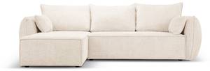 Schlaf-Ecksofa + Box KAELLE 4 Sitzplätze Hochglanz Beige