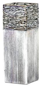Handbemalte Glasvase Grau - Glas - 10 x 30 x 10 cm