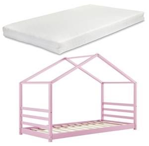 Lit Cabane Vardø avec Matelas Rose foncé