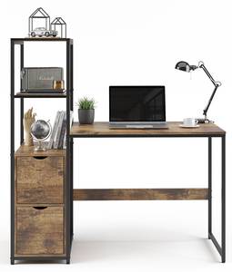 Schreibtisch Fyrk Braun - Holzwerkstoff - 130 x 124 x 54 cm
