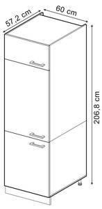 Küchenmöbel  R-Line 41083 Anthrazit - Blaugrau - 60 x 207 x 58 cm