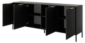 Kommode LARS COD203 4D Schwarz - Holzwerkstoff - Kunststoff - 203 x 82 x 40 cm