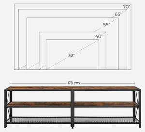 TV-Schrank Bamako Braun - Holzwerkstoff - 39 x 52 x 178 cm