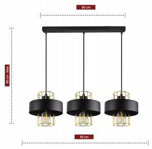 Loft Edison Pendelleuchte III Schwarz - Metall - 20 x 90 x 90 cm