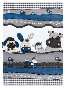 Tapis Petit Farm Ferme Animaux Bleu 240 x 330 cm