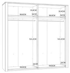 Kleiderschrank Boxol Lux Weiß - Holzwerkstoff - 216 x 214 x 60 cm