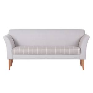 Diningsofa Svenja (3-Sitzer) Webstoff Grau/Grau kariert - Braun