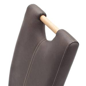 Chaises rembourrées Alessia (lot de 2) Imitation cuir - Marron / Chêne