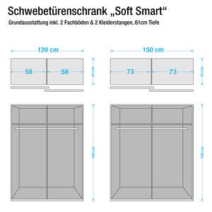 Tablettes Soft Smart II (lot de 2) Blanc - Pour 150 cm de largeur / 61 cm de profondeur