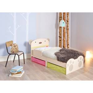 Eenpersoonsbed Bear Hug Beige - Plaatmateriaal - 77 x 69 x 147 cm