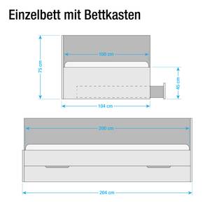 Einzelbett Berit Eiche Massiv, geölt - 100 x 200cm