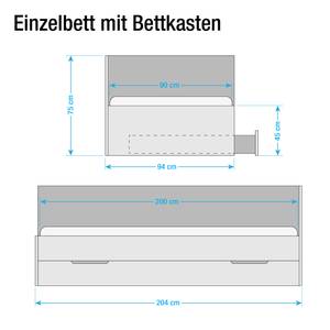 Einzelbett Berit Eiche Massiv, geölt - 90 x 200cm