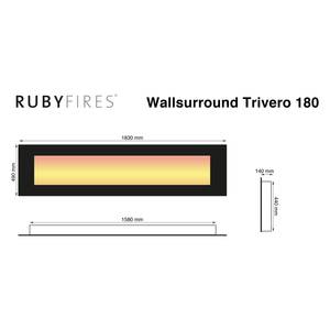 Elektrokamin Trivero Schwarz - 183 cm