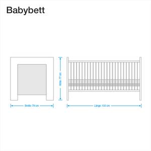 Babybett Emily Eiche - Grau