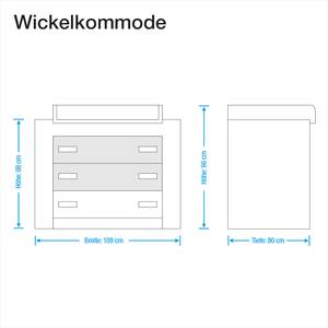 Wickelkommode Emily Eiche Dekor/Weiß