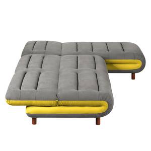 Ecksofa Energy (beidseitig montierbar) Webstoff - Grau / Gelb