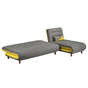 Ecksofa Energy (beidseitig montierbar) Webstoff - Grau / Gelb