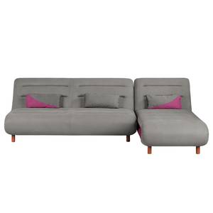 Ecksofa Energy (beidseitig montierbar) Webstoff - Grau / Beere