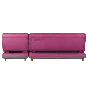 Ecksofa Energy (beidseitig montierbar) Webstoff - Grau / Beere