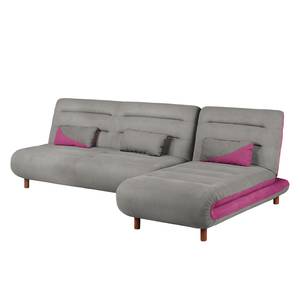 Ecksofa Energy (beidseitig montierbar) Webstoff - Grau / Beere