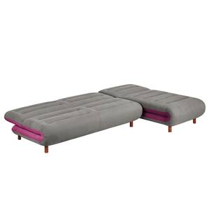 Ecksofa Energy (beidseitig montierbar) Webstoff - Grau / Beere