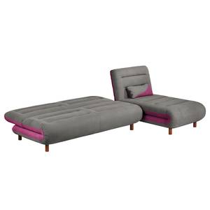 Ecksofa Energy (beidseitig montierbar) Webstoff - Grau / Beere