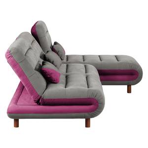 Ecksofa Energy (beidseitig montierbar) Webstoff - Grau / Beere