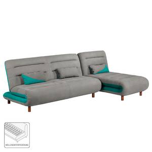 Ecksofa Energy (beidseitig montierbar) Webstoff - Grau / Türkis