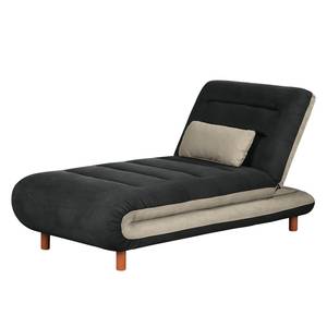 Chaise longue in tessuto Energy Tessuto Grigio/Beige - Nero/Color cappuccino